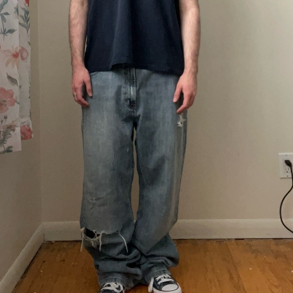 Tommy Hilfiger Other - Vintage 2000’s Tommy Hilfiger Men's Light Blue Distressed Jeans